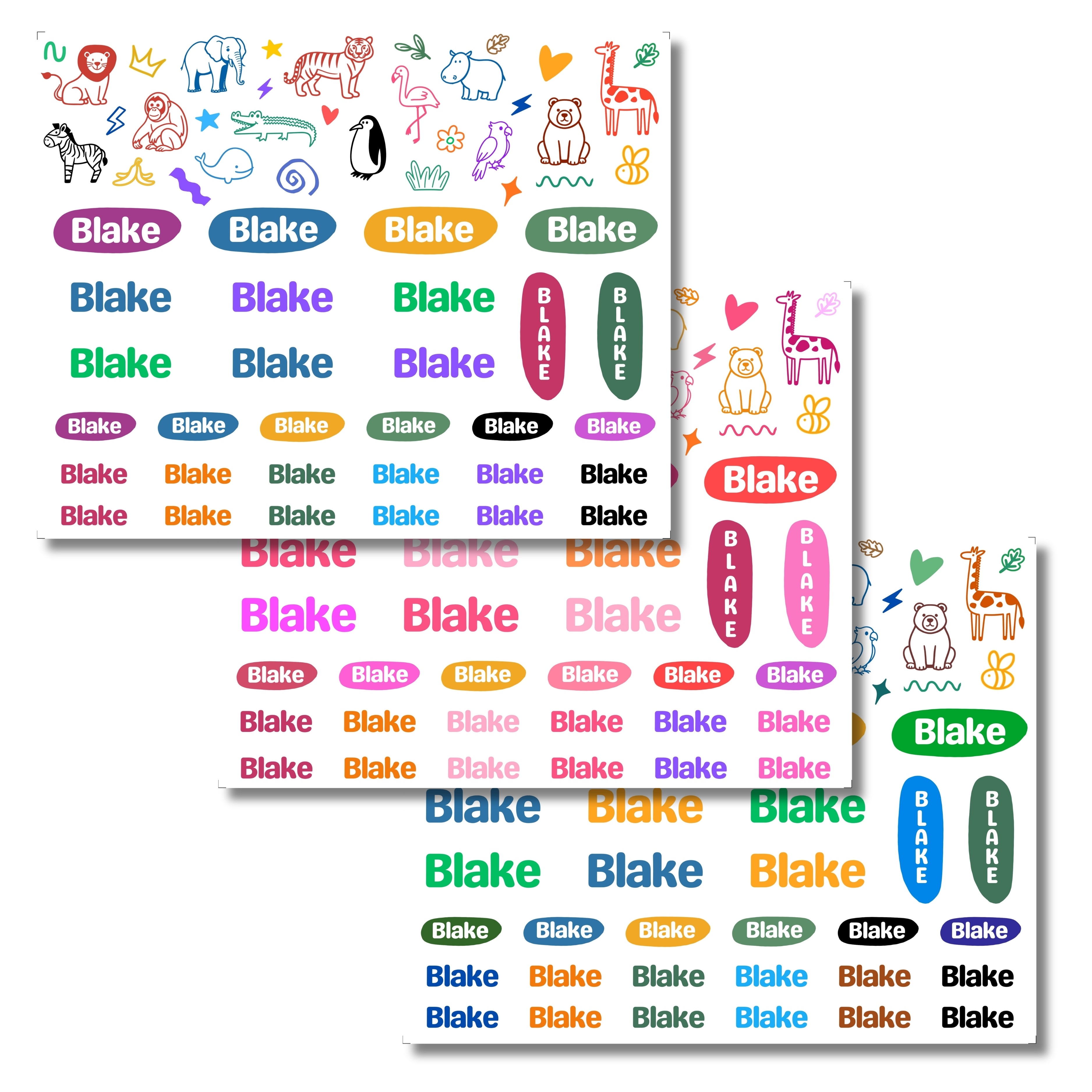 Zoo Theme Name Labels