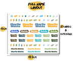 Custom UV DTF Name Decals | 3D Embossed Transfer Labels for Kids | No Background Waterproof Daycare Stickers | Premium School Gear Tags
