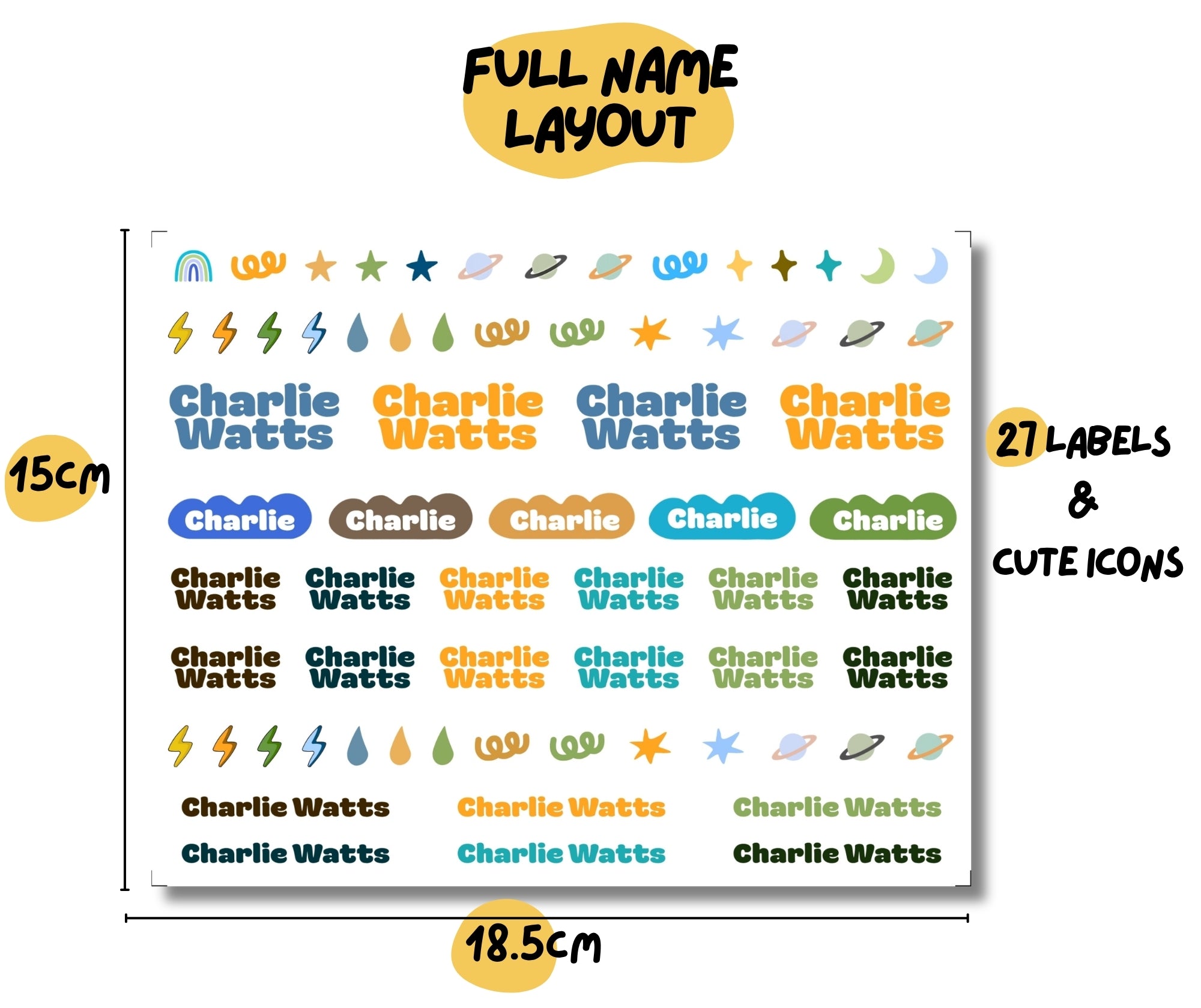 Custom UV DTF Name Decals | 3D Embossed Transfer Labels for Kids | No Background Waterproof Daycare Stickers | Premium School Gear Tags