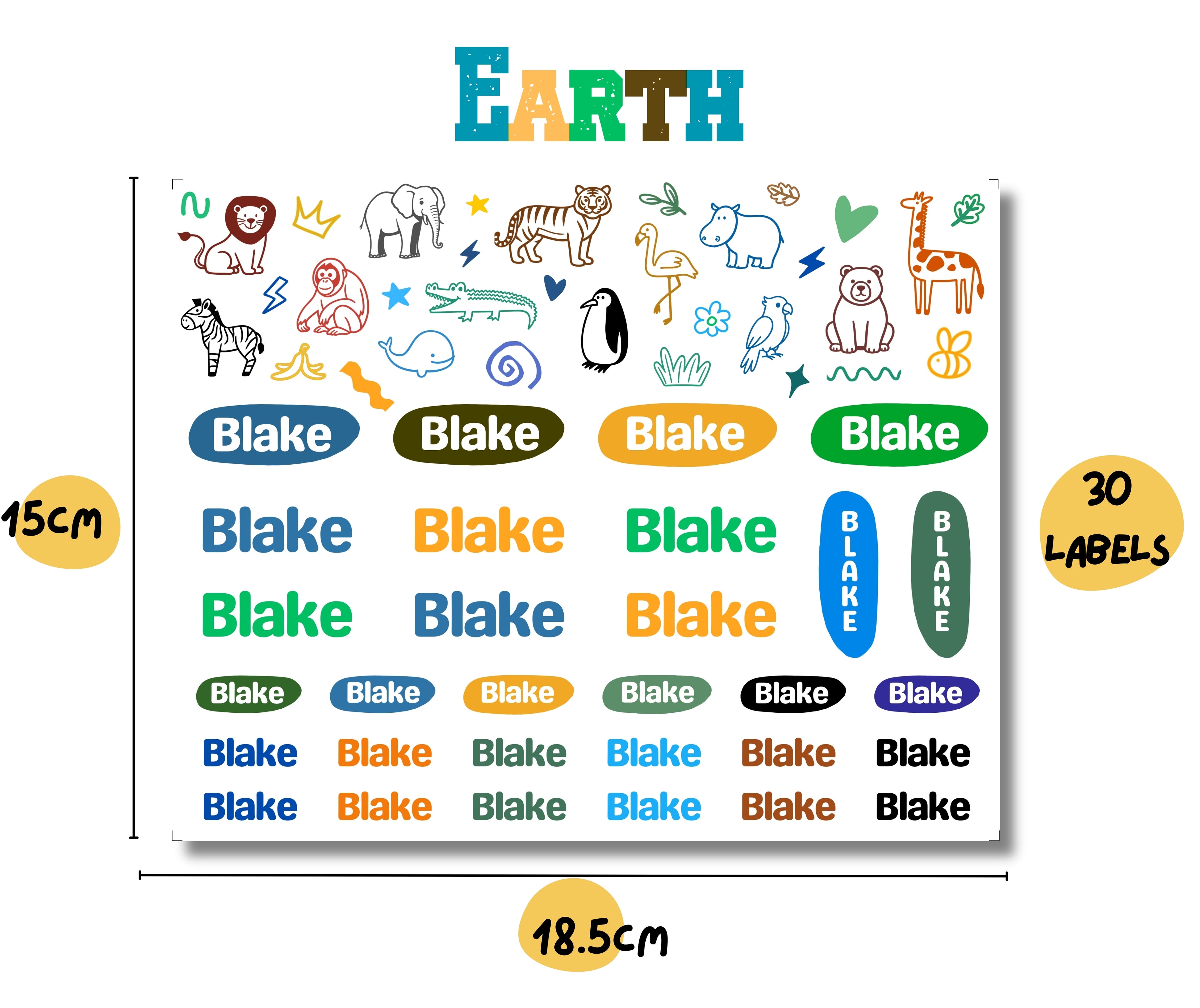 Zoo Theme Name Labels