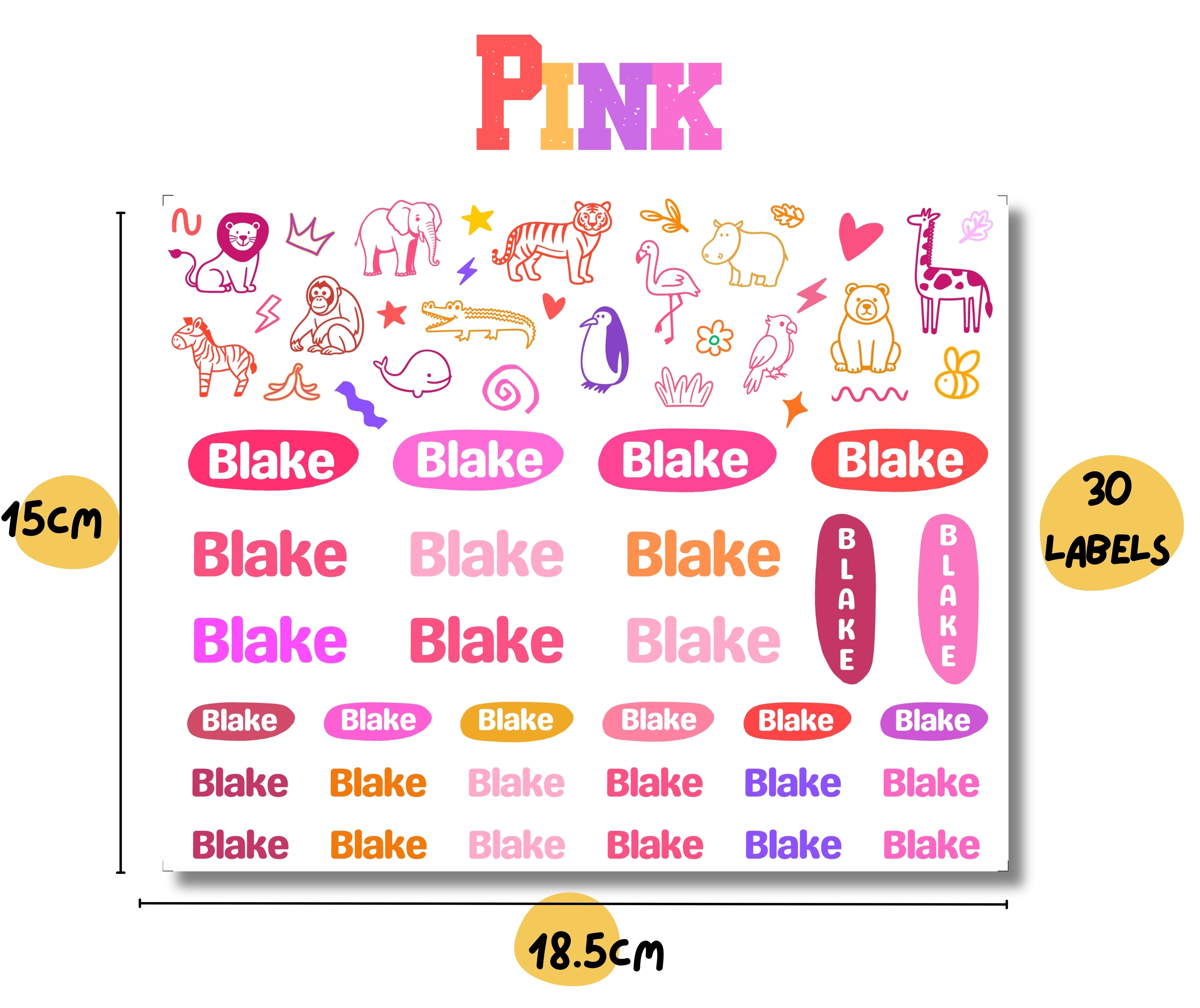 Zoo Theme Name Labels