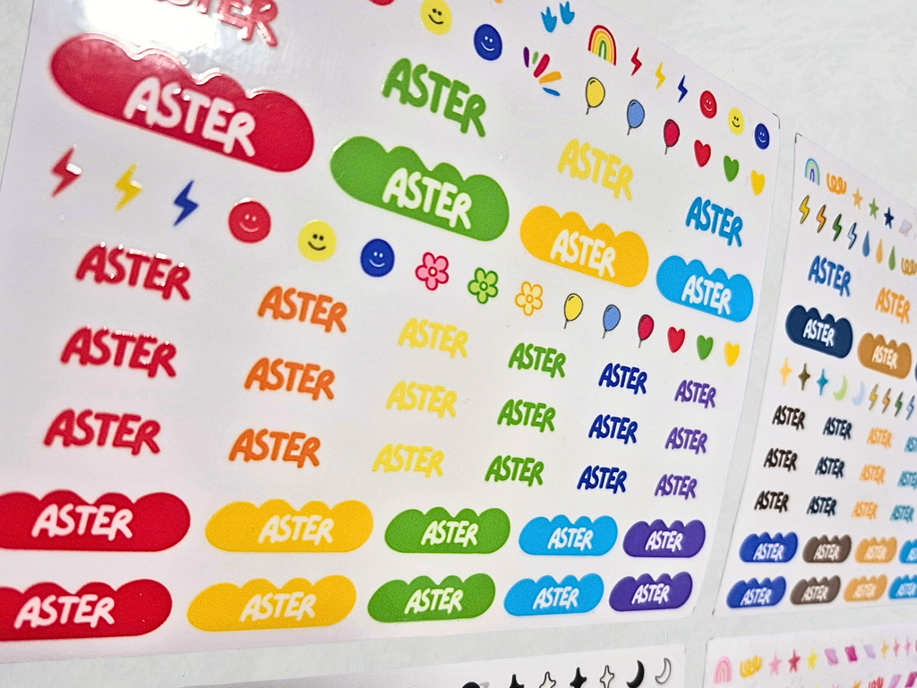 Custom UV DTF Name Decals | 3D Embossed Transfer Labels for Kids | No Background Waterproof Daycare Stickers | Premium School Gear Tags