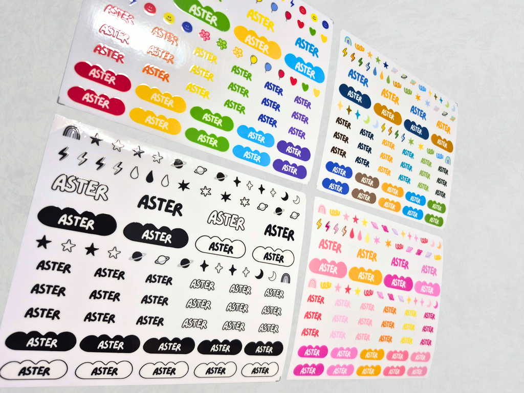 Custom UV DTF Name Decals | 3D Embossed Transfer Labels for Kids | No Background Waterproof Daycare Stickers | Premium School Gear Tags