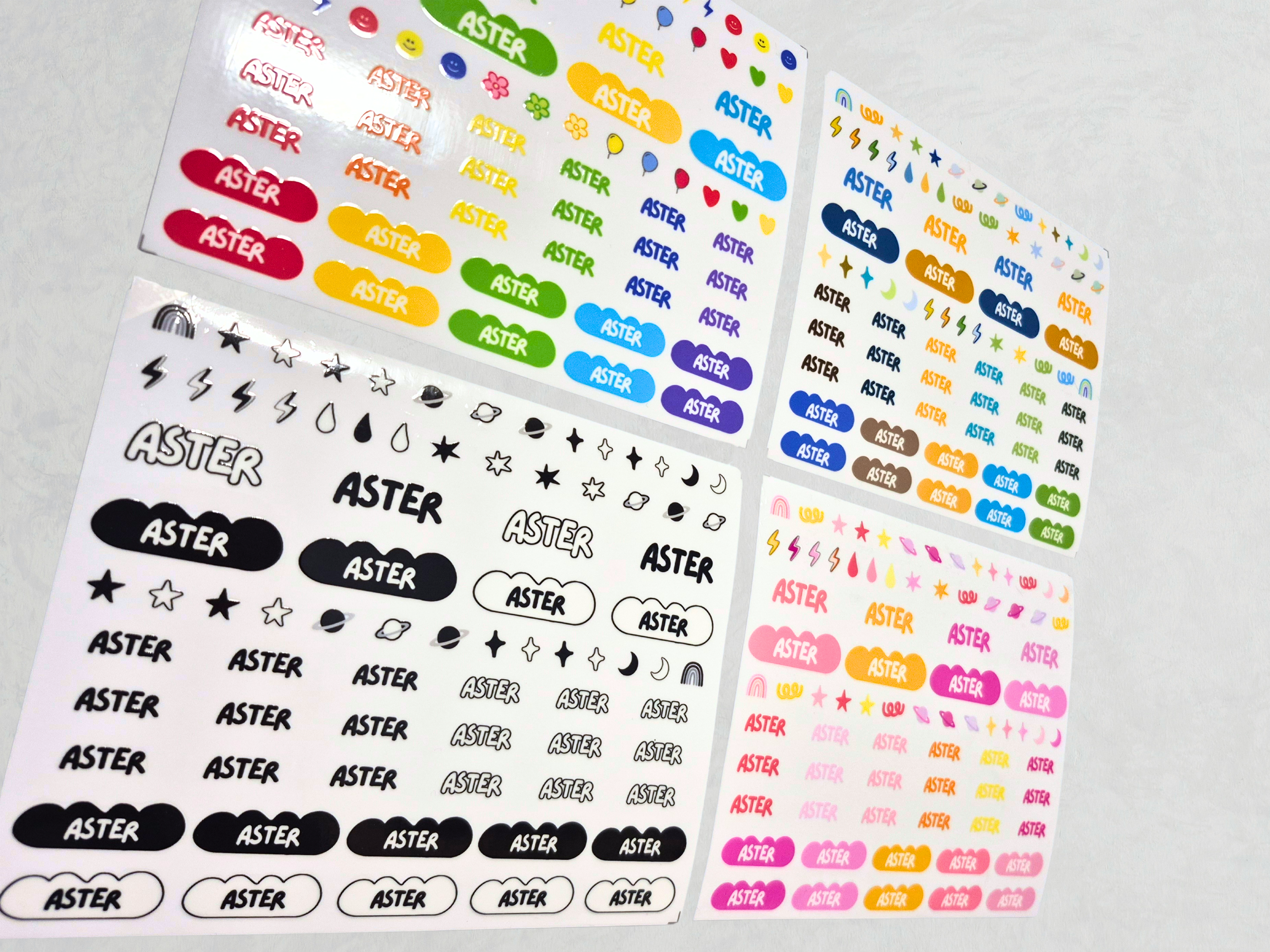 Custom UV DTF Name Decals | 3D Embossed Transfer Labels for Kids | No Background Waterproof Daycare Stickers | Premium School Gear Tags