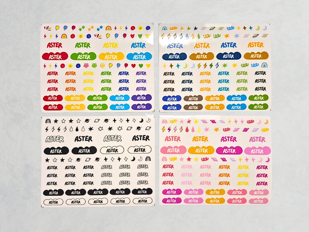 Custom UV DTF Name Decals | 3D Embossed Transfer Labels for Kids | No Background Waterproof Daycare Stickers | Premium School Gear Tags