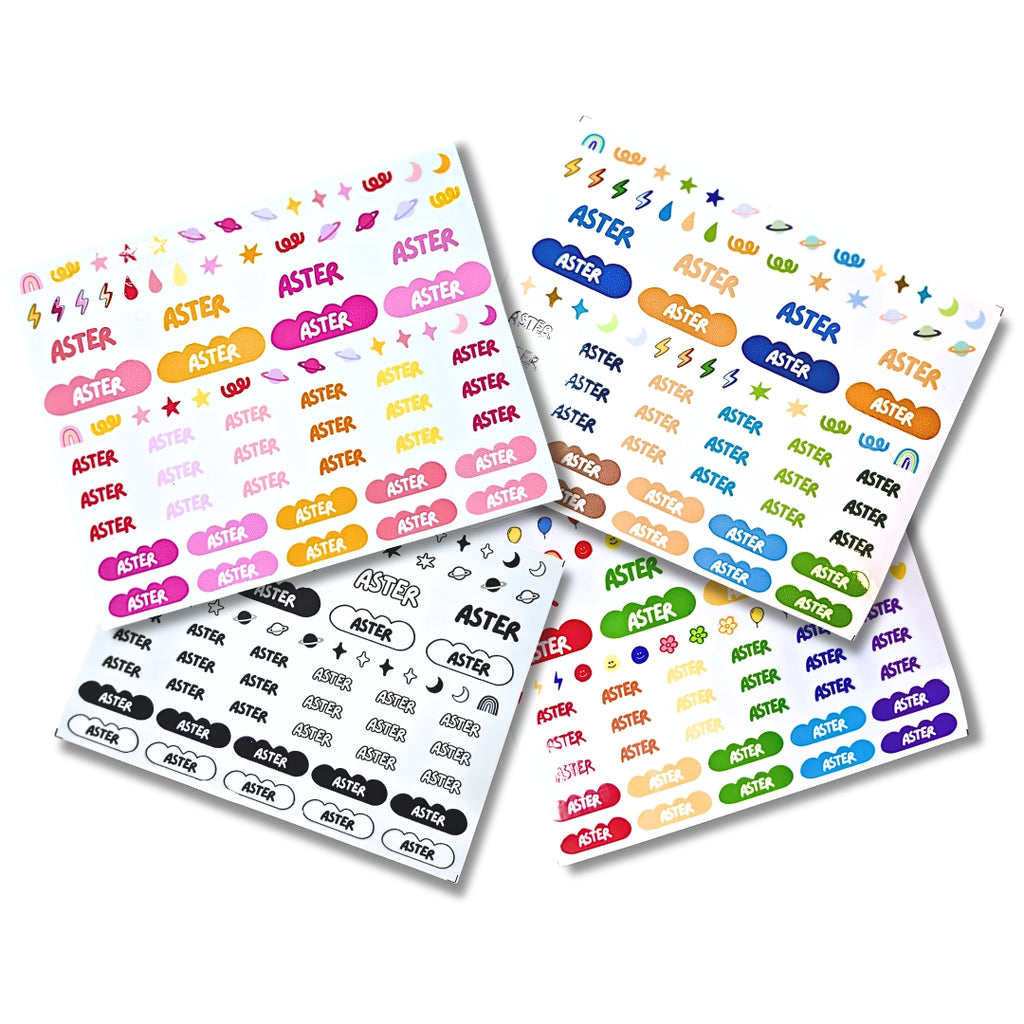 Custom UV DTF Name Decals | 3D Embossed Transfer Labels for Kids | No Background Waterproof Daycare Stickers | Premium School Gear Tags