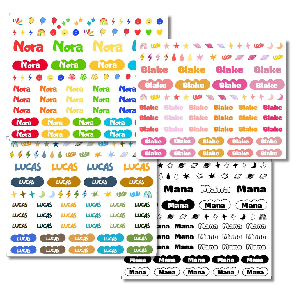 Cosmic Theme | Name Decals | Waterproof Name Labels