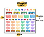 Building Block Theme Name Decal | Custom UV DTF Transfer | Waterproof Daycare Stickers for Toy Bins & Bottles