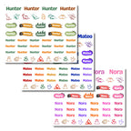 Dino Theme | Name Decals | Waterproof Name Labels
